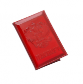 Обложка для паспорта красная с гербом 8521