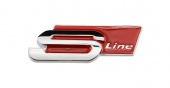 Наклейка металл "S-Line" красная 8,3х3см