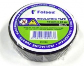 Изолента 19ммх20м, Folsen черная Premium (-18°С- +105°С)
