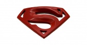 Наклейка металл "Супермен" красная 5,5х3,5см