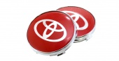 Колпачки ступицы Toyota 60мм красные 4шт.