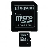 MicroSD 16Gb 10 class Kingston +адаптер