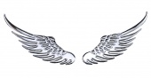 Наклейка металл "Металлические крылья" серебро