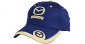 Бейсболка Mazda синяя с боковым бежевым логотипом