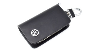 Ключница с логотипом VW кожа черная Y75
