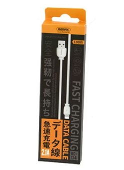 Кабель USB - Apple Lightning белый 2,1А 1,0м Remax RC-134