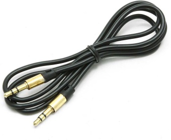 Аудио  кабель с 3,5 на 3,5 Am-Am (1,0м) круглый, черный 3 контакта Earldom AUX-10