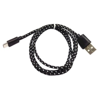 Кабель USB - microUSB плетеный черный 2,0м Cable