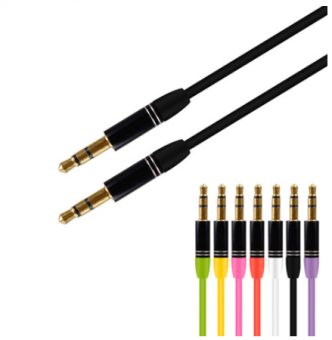 Аудио  кабель с 3,5 на 3,5 Am-Am (1,0м) круглый, фиолетовый 3 контакта