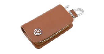 Ключница с логотипом VW кожа коричневая Y75