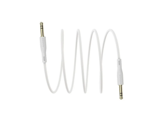Аудио  кабель с 3,5 на 3,5 Am-Am (1,0м) круглый, угловой белый 4 контакта Eltronic