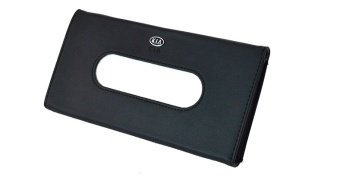 Диспенсор для салфеток Kia черный на солнцезащитный козырек тонкий