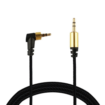 Аудио  кабель с 3,5 на 3,5 Am-Am (1,0м) плетеный, угловой, черный 3 контакта WIIIX CBA10-35-10B
