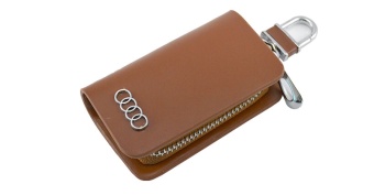 Ключница с логотипом Audi кожа коричневая Y75