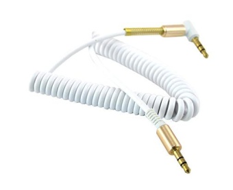 Аудио  кабель с 3,5 на 3,5 Am-Am (1,0м) витой, белый 3 контакта Hcjtwin