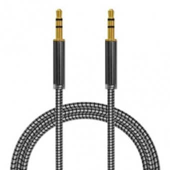 Аудио  кабель с 3,5 на 3,5 Am-Am (1,0м) круглый, плетеный, черный 4 контакта Hcjtwin