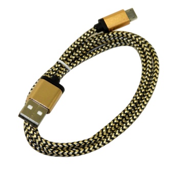 Кабель USB - microUSB плетеный золотистый 1,0м Cable