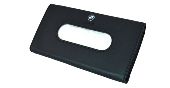 Диспенсор для салфеток BMW черный на солнцезащитный козырек тонкий