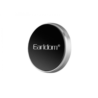 Держатель телефона магнитный плоский черно-серебристый Earldom EH18