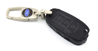 Чехол для штатного ключа Ford стар стоп 3 к.тип С кожа черная