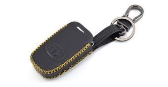 Чехол для штатного ключа Kia старт стоп кожа 3 к. тип D черный