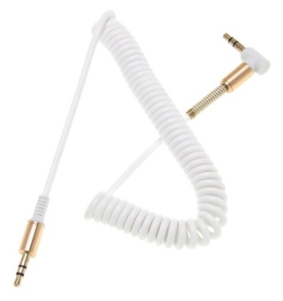 Аудио  кабель с 3,5 на 3,5 Am-Am (1,0м) круглый, плетеный, белый 3 контакта Hcjtwin