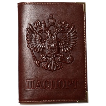 Обложка для паспорта коричневая с гербом