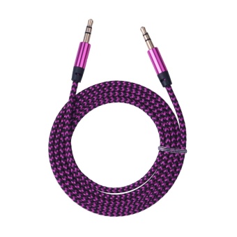 Аудио  кабель с 3,5 на 3,5 Am-Am (1,0м) круглый, плетеный, фиолетовый 3 контакта Hcjtwin