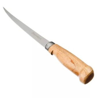 Нож рыбака филейный, ручка дерево, "Ермак", ножны