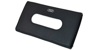 Диспенсор для салфеток Audi черный на солнцезащитный козырек тонкий